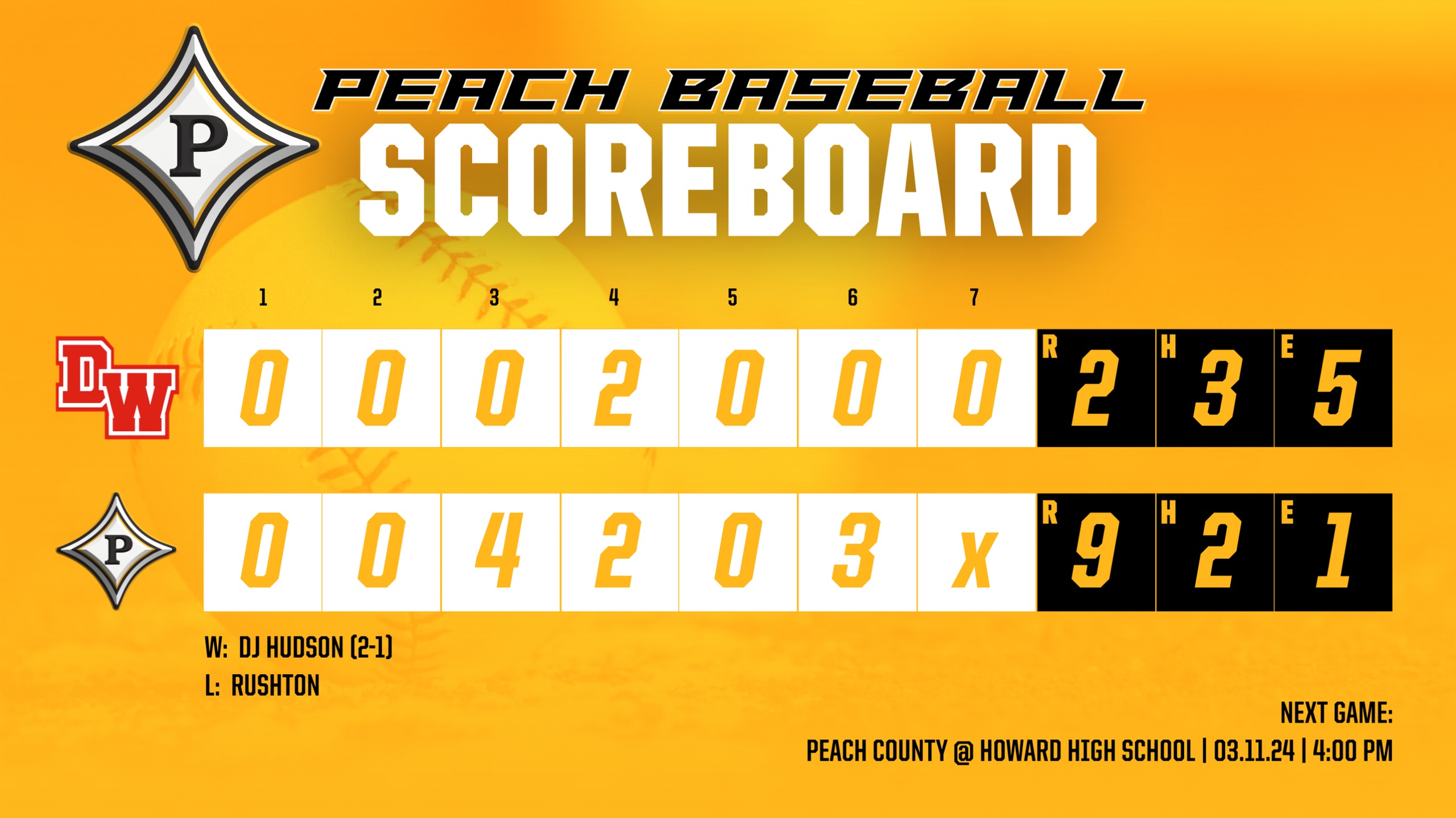 DJ Hudson powers Peach County past Deerfield