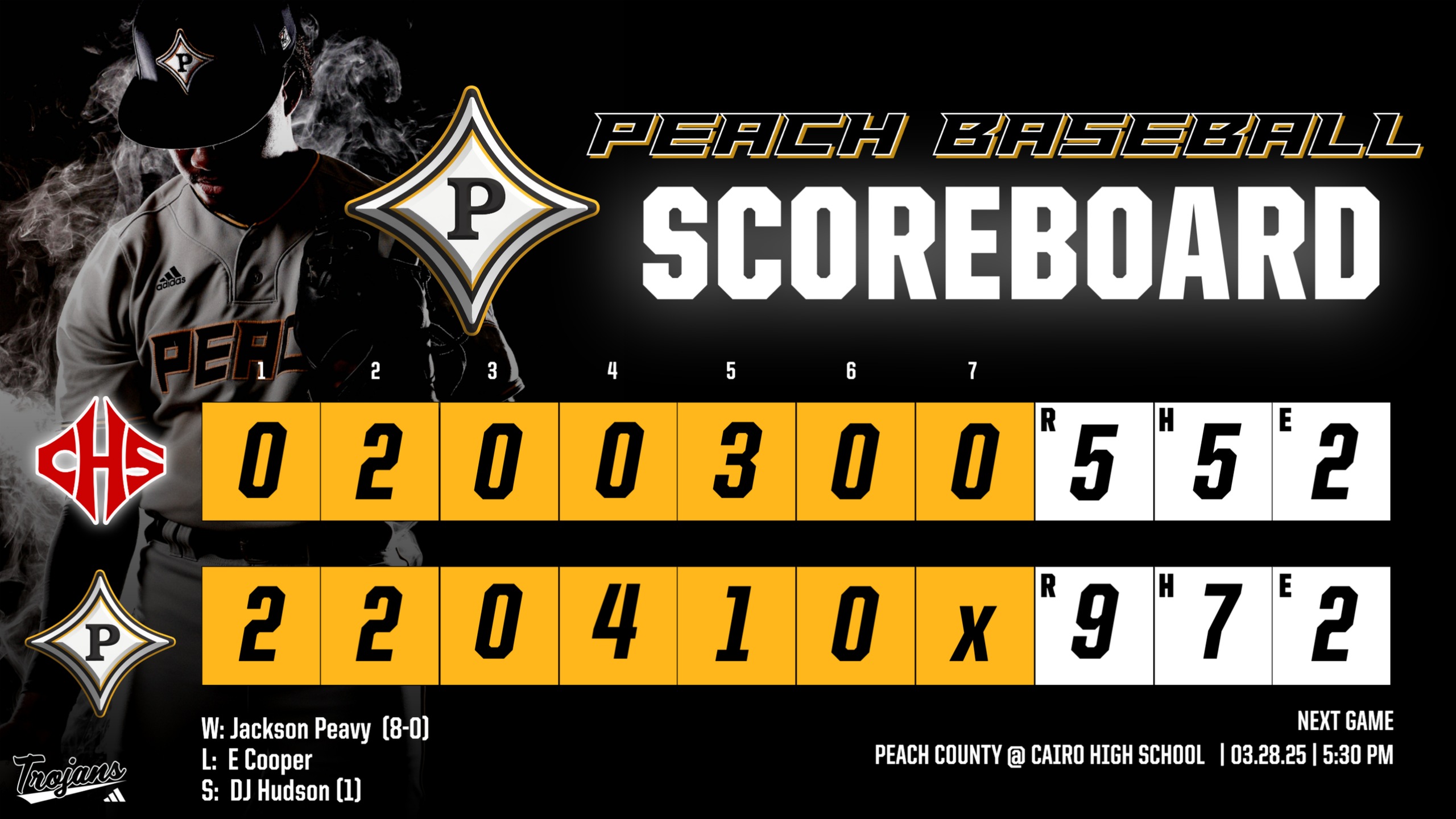 Peach County takes Game 1 against Region 1-AAA Cairo 9-5