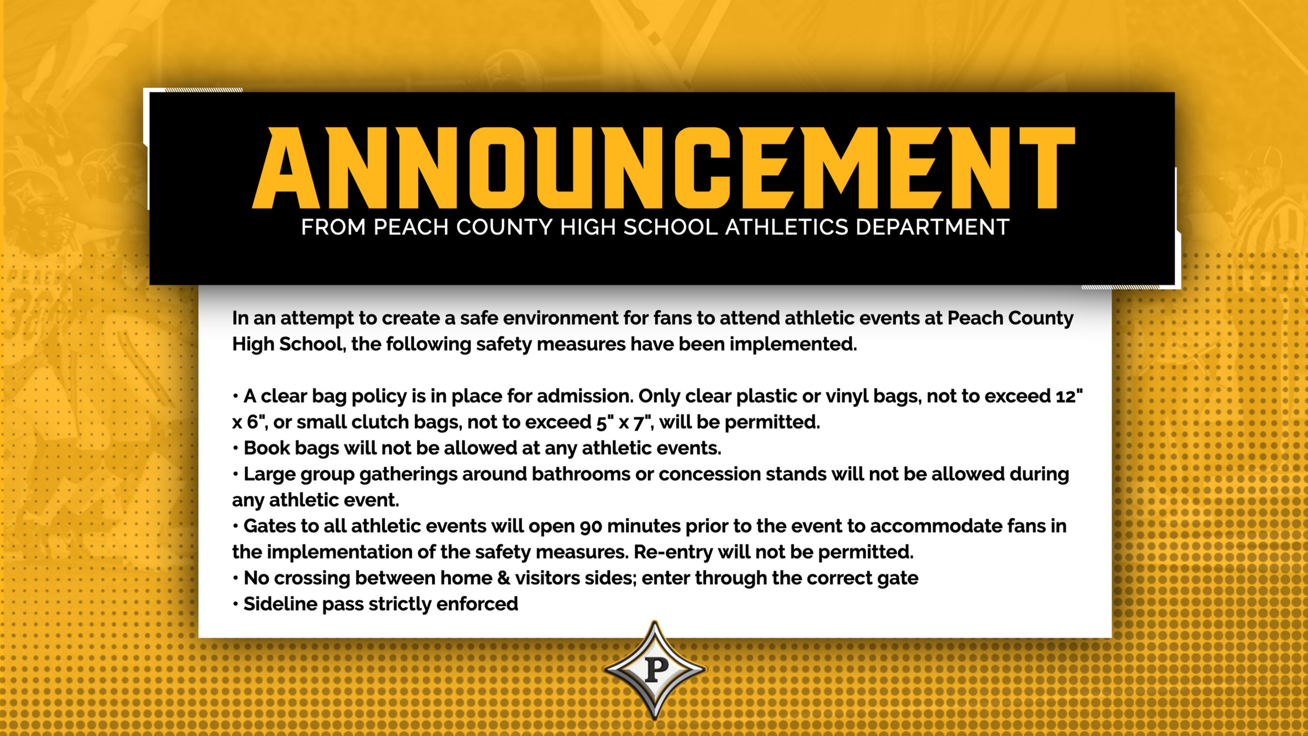 Safety Procedures - All Athletic Events