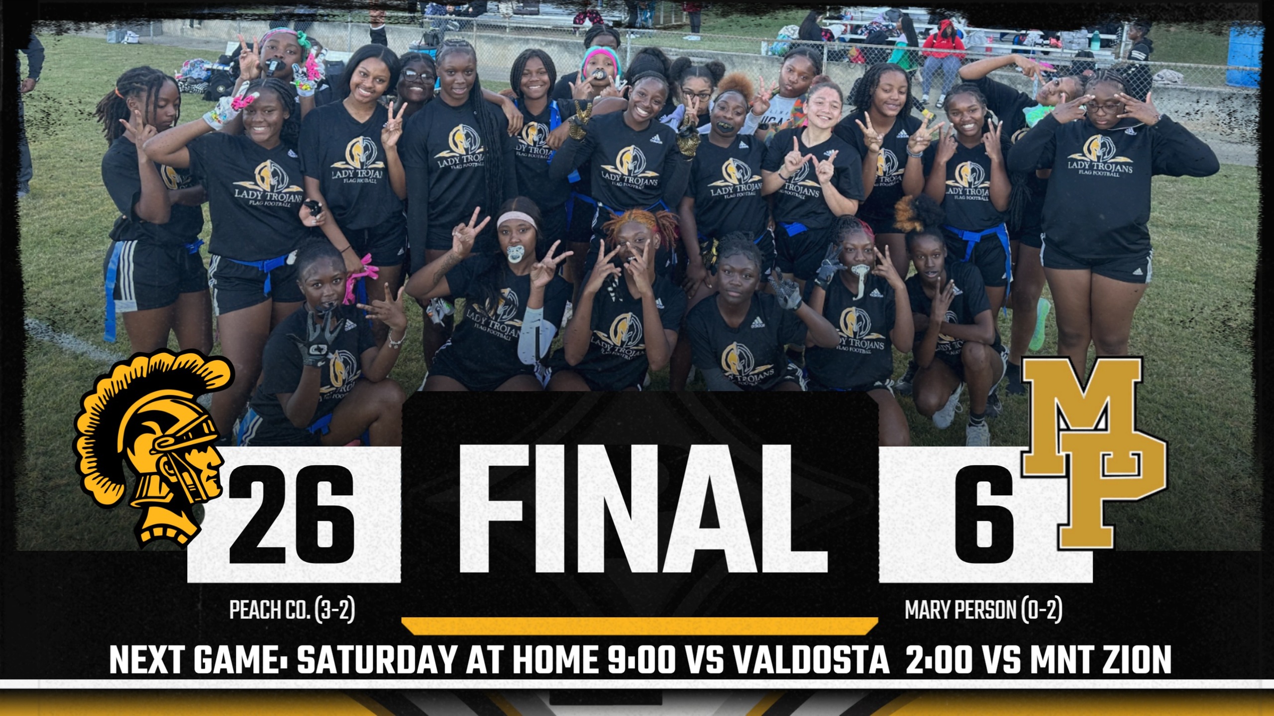Peach handles Mary Persons in Flag Football