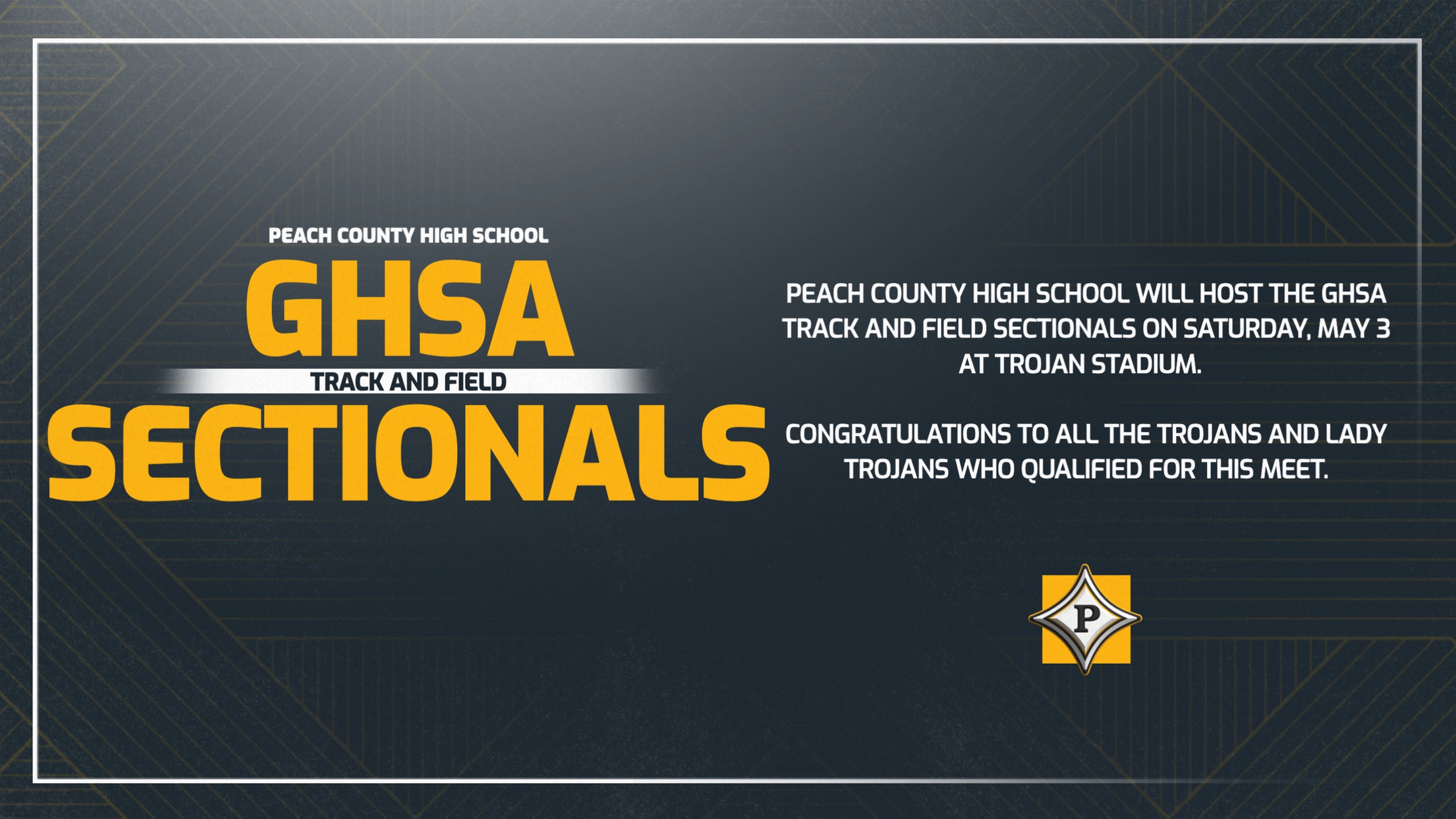 Peach County will host the GHSA State Track and Field Sectionals on Saturday, May 3