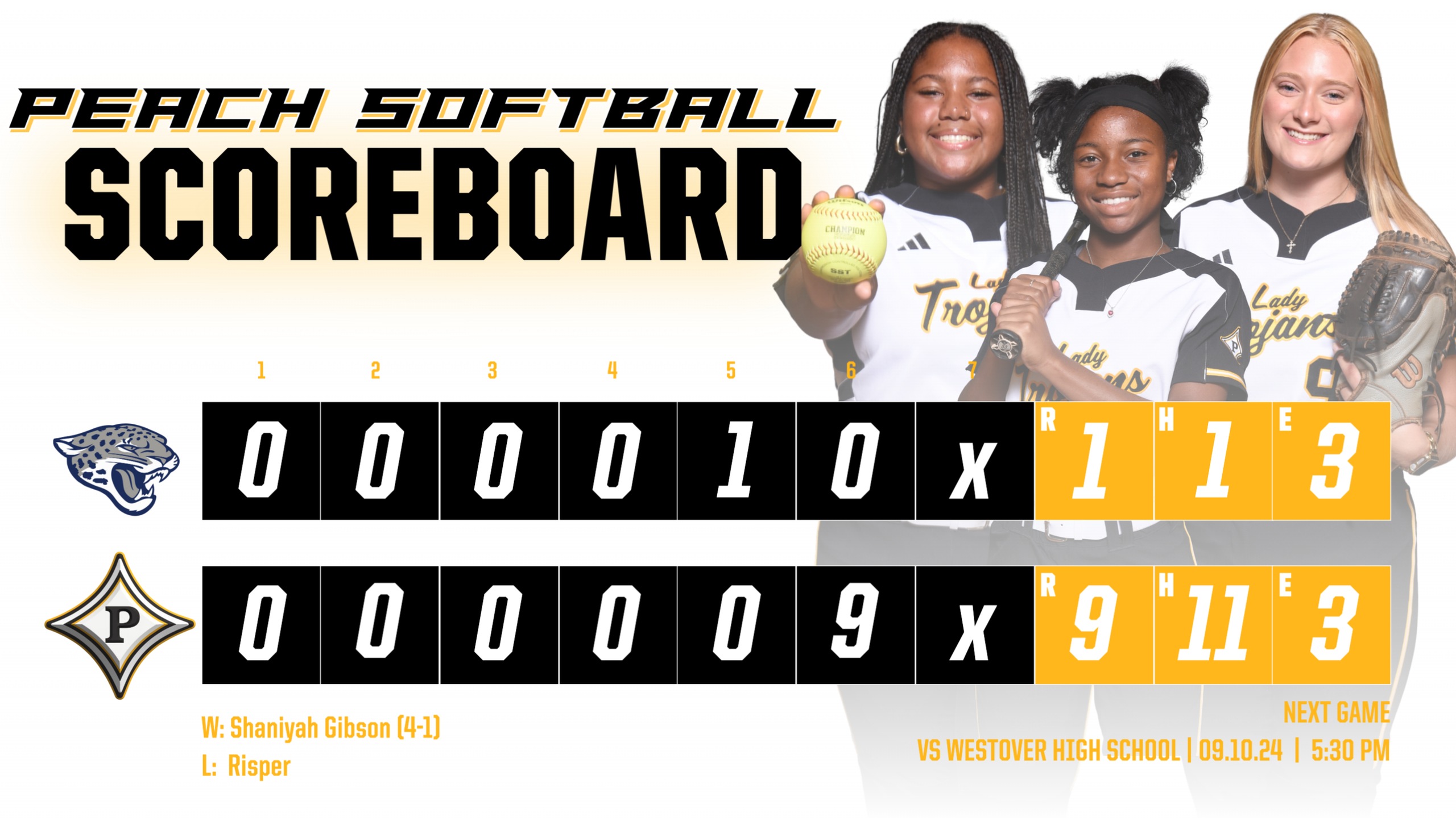Peach County Softball's Shaniyah Gibson's awesome performance leads the Lady Trojans past Spalding 9-1