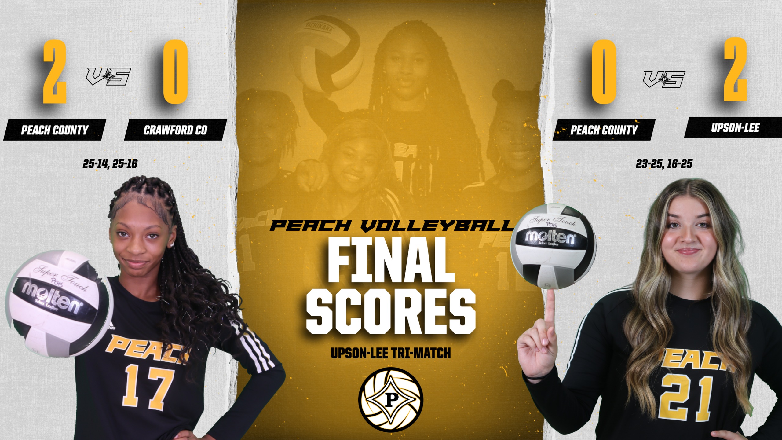 Peach Volleyball splits the Tri-Match at Upson-Lee